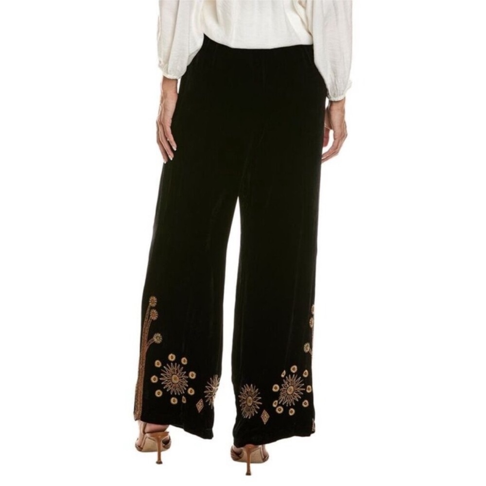 JOHNNY WAS JWLA Heidi Velvet Silk-Blend Wide Leg Pant